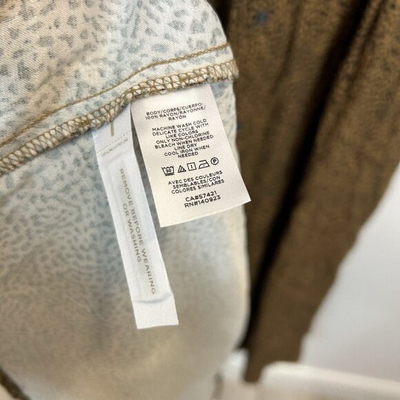 NWT Banana Republic Size 12 Leopard Printed Midi Dress Tie Waist Button Down - Picture 5 of 9